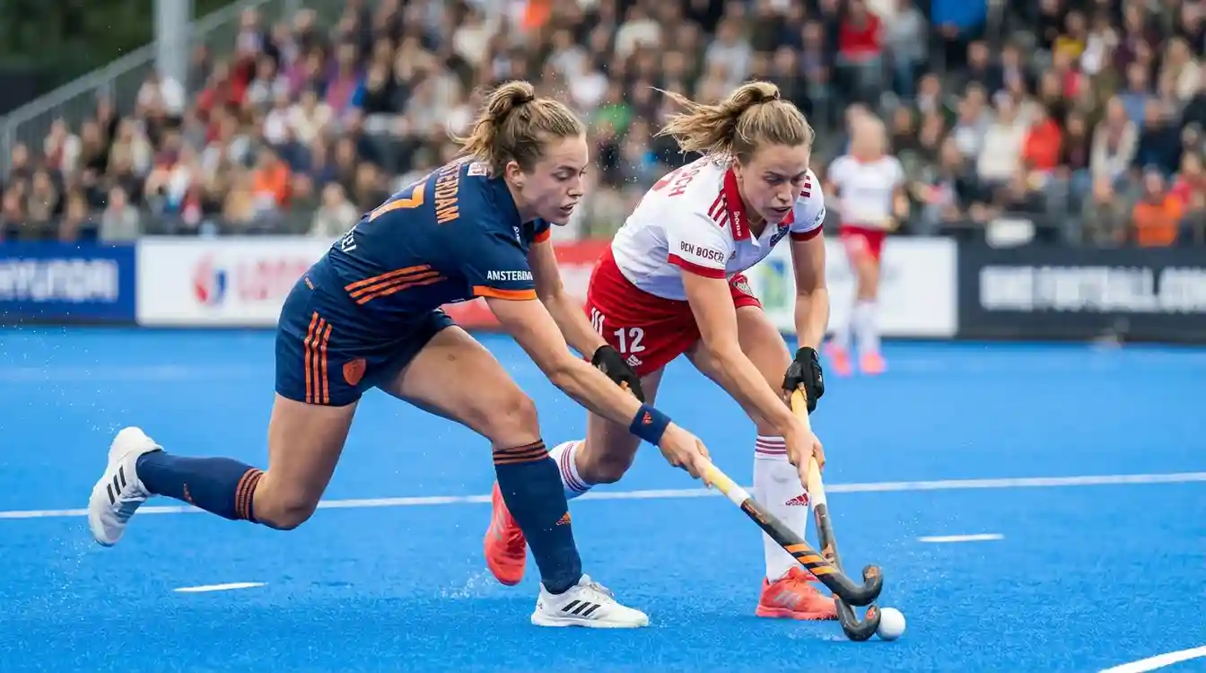Speelsters van twee topclubs in een fel duel tijdens een Hoofdklasse topper