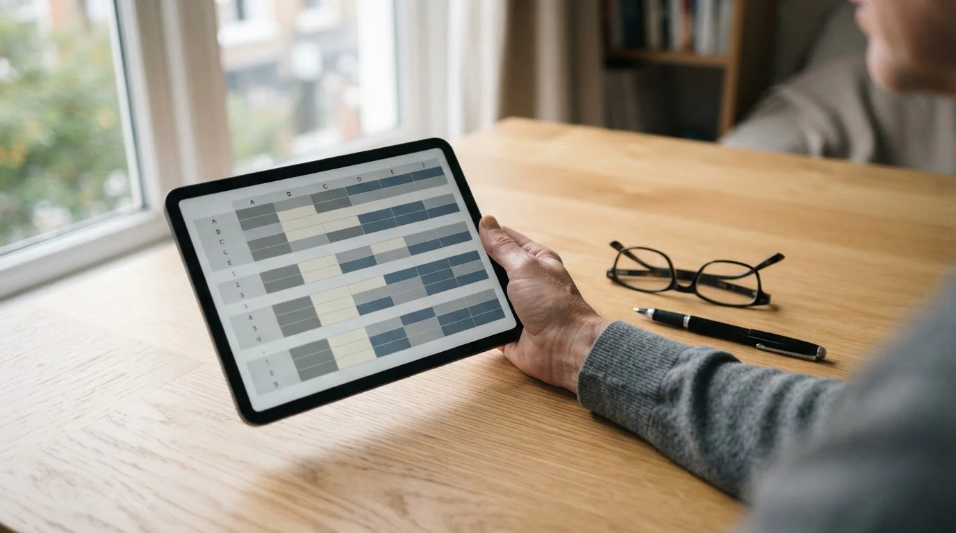 Vergelijkend overzicht van zeven bookmakers naast elkaar op een tablet