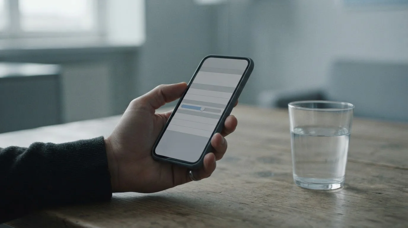 Silhouet van een hand die een limiet instelt op een smartphone