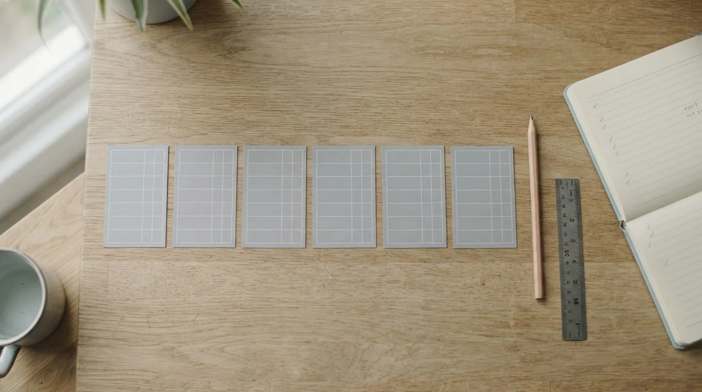 Vergelijkend overzicht van zeven aanbieders op een werktafel