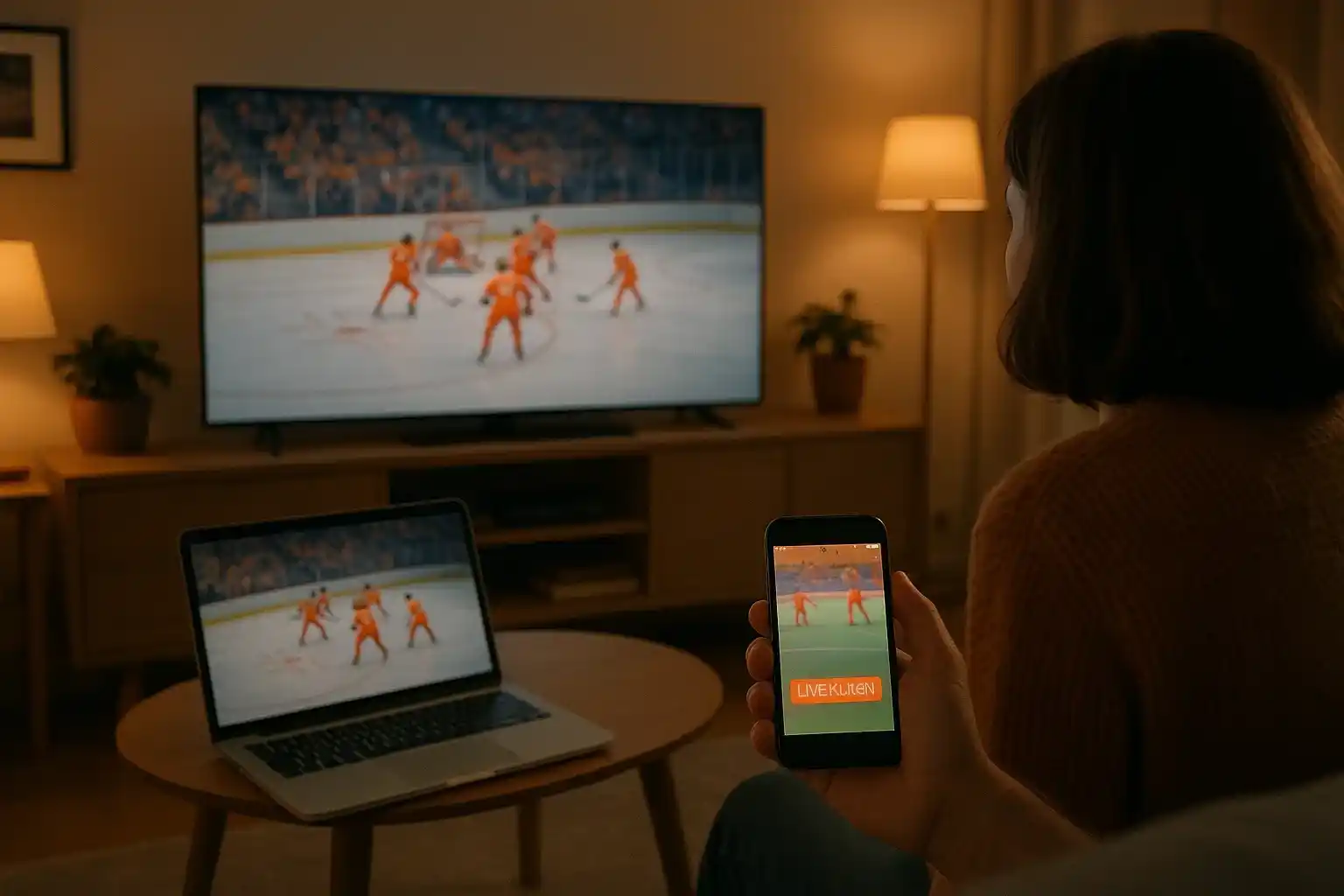 Verschillende manieren om Oranje hockey te kijken via TV laptop en smartphone met NOS en Ziggo Sport