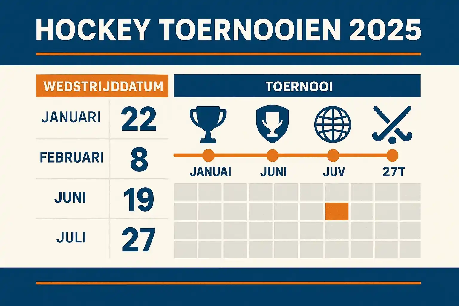 Overzicht van hockey toernooien en programma 2025 met Pro League EK WK en Olympische Spelen